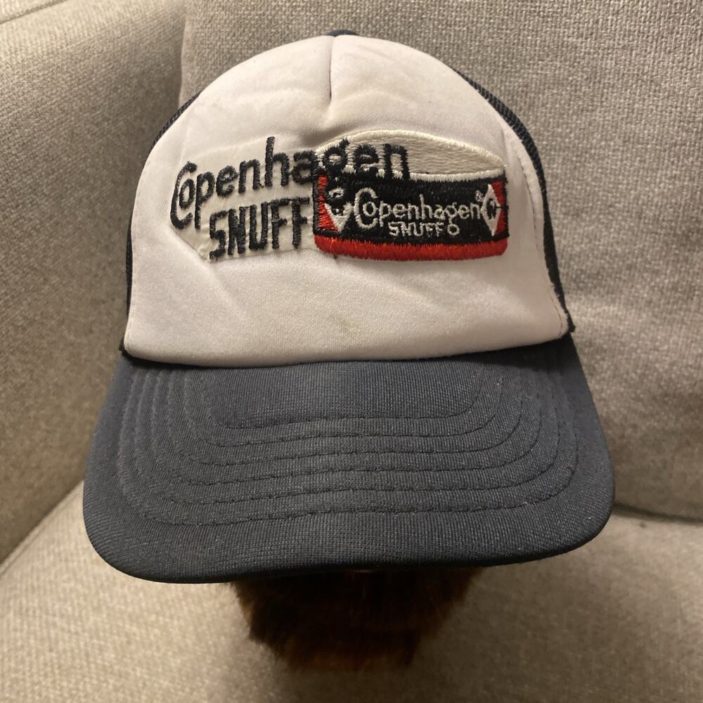 Copenhagen Snuff Vintage Hat Cap Mesh Trucker Snapback Tobacco 90s Black White